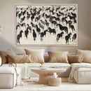 Wild Horse Stampede Wall Art Canvas Print – Monochrome by MyGreatCanvas | Canvas Wall Art Prints | Photo Prints & Wall Decor