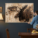 Moose Canvas Wall Art — Rustic Wildlife Painting Print | by MyGreatCanvas | Canvas Wall Art Prints | Photo Prints & Wall Decor