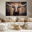 Rustic Longhorn Bull Wall Art Canvas Print – Vintage Western by MyGreatCanvas | Canvas Wall Art Prints | Photo Prints & Wall Decor