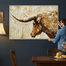 Rustic Longhorn Bull Wall Art Canvas Print – Vintage Western by MyGreatCanvas | Canvas Wall Art Prints | Photo Prints & Wall Decor