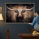 Abstract Longhorn Wall Art Canvas Print – Vintage Western by MyGreatCanvas | Canvas Wall Art Prints | Photo Prints & Wall Decor