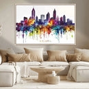 Atlanta Skyline Wall Art Canvas Print – Framed Colorful