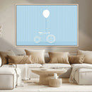 Minimalist Bicycle Balloon Canvas Wall Art – Playful Blue by MyGreatCanvas | Canvas Wall Art Prints | Photo Prints & Wall Decor