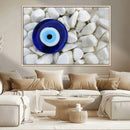 Blue Evil Eye Protection Wall Art Canvas Print – White by MyGreatCanvas | Canvas Wall Art Prints | Photo Prints & Wall Decor
