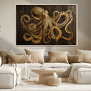 Octopus Wall Art Canvas Print – Wooden Art Sea Creature by MyGreatCanvas | Canvas Wall Art Prints | Photo Prints & Wall Decor