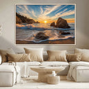 Rocky Ocean Sunset Wall Art Print – Seaside Canvas Dramatic by MyGreatCanvas | Canvas Wall Art Prints | Photo Prints & Wall Decor