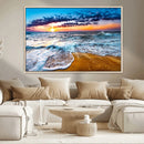 Ocean Waves Wall Art Canvas Print Ocean Waves Beach Sunset by MyGreatCanvas | Canvas Wall Art Prints | Photo Prints & Wall Decor