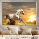 White Horse Running Canvas Sunset Wall Art by MyGreatCanvas | Canvas Wall Art Prints | Photo Prints & Wall Decor