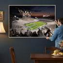 Epic Night Football Stadium Wall Art Canvas Print, Fireworks