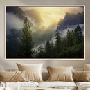 Misty Mountain Valley Wall Art Canvas Print, Golden Sunrise by MyGreatCanvas | Canvas Wall Art Prints | Photo Prints & Wall Decor