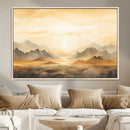 Sepia Color Abstract Mountain Wall Art Canvas Print
