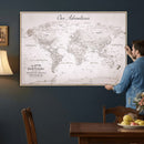Customize Large Push Pin World Map Wall Art Canvas Print –