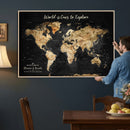 Personalized World Map Print | Customize Map with Push Pin