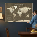 Personalized Push Pin World Map Canvas Print – Custom Travel by MyGreatCanvas | Canvas Wall Art Prints | Photo Prints & Wall Decor