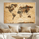 Push Pin World Map Canvas Print – Travel Tracker Wall Art