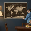 Customize Push Pin World Map Wall Art Canvas Print –