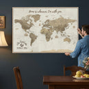 Push Pin World Map Canvas Print – Travel Tracker Wall Art
