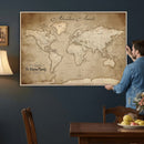 Personalized World Map Wall Art – Customizable Push Pin Map