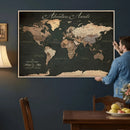 Custom Push Pin World Map Wall Art – Personalized Travel by MyGreatCanvas | Canvas Wall Art Prints | Photo Prints & Wall Decor