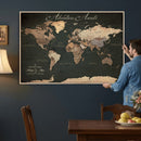 Custom Push Pin World Map Wall Art – Personalized Travel