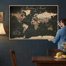 Custom Push Pin World Map Wall Art – Personalized Travel