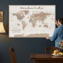 Personalized World Map Wall Art Canvas Print – Customizable