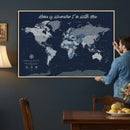Framed Personalized World Map Custom Travel Memory Gift
