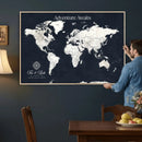 Custom World Map Wall Art Canvas Print – Personalized Push by MyGreatCanvas | Canvas Wall Art Prints | Photo Prints & Wall Decor