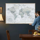 Personalized Antique World Map Canvas Print – Custom Push