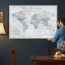 Personalized Antique World Map Canvas Print – Custom Push