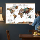 Customizable Framed World Map Canvas Print – Personalized