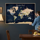 Personalized Antique World Map Canvas Print – Custom Push