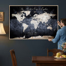 Custom Push Pin World Map Wall Canvas Print – Personalized