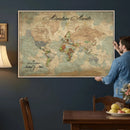 Customize Push Pin World Map Wall Canvas Print – by MyGreatCanvas | Canvas Wall Art Prints | Photo Prints & Wall Decor