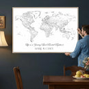 Framed World Map Canvas – Custom Push Pin Travel Tracker – by MyGreatCanvas | Canvas Wall Art Prints | Photo Prints & Wall Decor