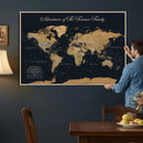 Personalized Family Adventure World Map Canvas – Custom
