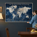 Custom Push Pin Travel Map Wall Art Canvas Print –