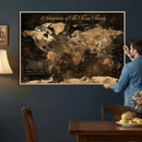 Personalized Family World Map Canvas – Custom Framed Push by MyGreatCanvas | Canvas Wall Art Prints | Photo Prints & Wall Decor