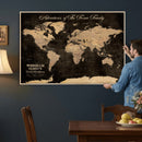 Personalized Family Adventure World Map – Custom Framed Push