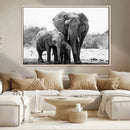 Elephant Family Africa Wall Art Canvas Print by MyGreatCanvas | Canvas Wall Art Prints | Photo Prints & Wall Decor