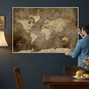 Personalized Push Pin World Map Canvas Print – Custom Framed