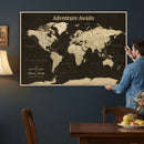 Custom Push Pin World Map Wall Art Canvas Print –