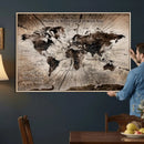 Personalized World Map Wall Art Canvas Print – Customizable