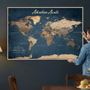 Personalized Vintage Push Pin World Map Canvas Print – by MyGreatCanvas | Canvas Wall Art Prints | Photo Prints & Wall Decor