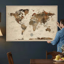 Vintage World Map Wall Art Canvas Print for Living Room, by MyGreatCanvas | Canvas Wall Art Prints | Photo Prints & Wall Decor