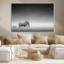 Elephand and Zebra Wall Art Canvas Print, Modern Artwork