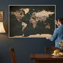 Vintage World Map Canvas Wall Art – Framed Travel Map for by MyGreatCanvas | Canvas Wall Art Prints | Photo Prints & Wall Decor