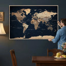 World Map Canvas Print – Detailed Map of the World Wall Art by MyGreatCanvas | Canvas Wall Art Prints | Photo Prints & Wall Decor