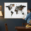 Large World Map Canvas Print – Framed Travel Map Wall Art