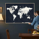 Black World Map Wall Art Canvas Print for Home Office and by MyGreatCanvas | Canvas Wall Art Prints | Photo Prints & Wall Decor